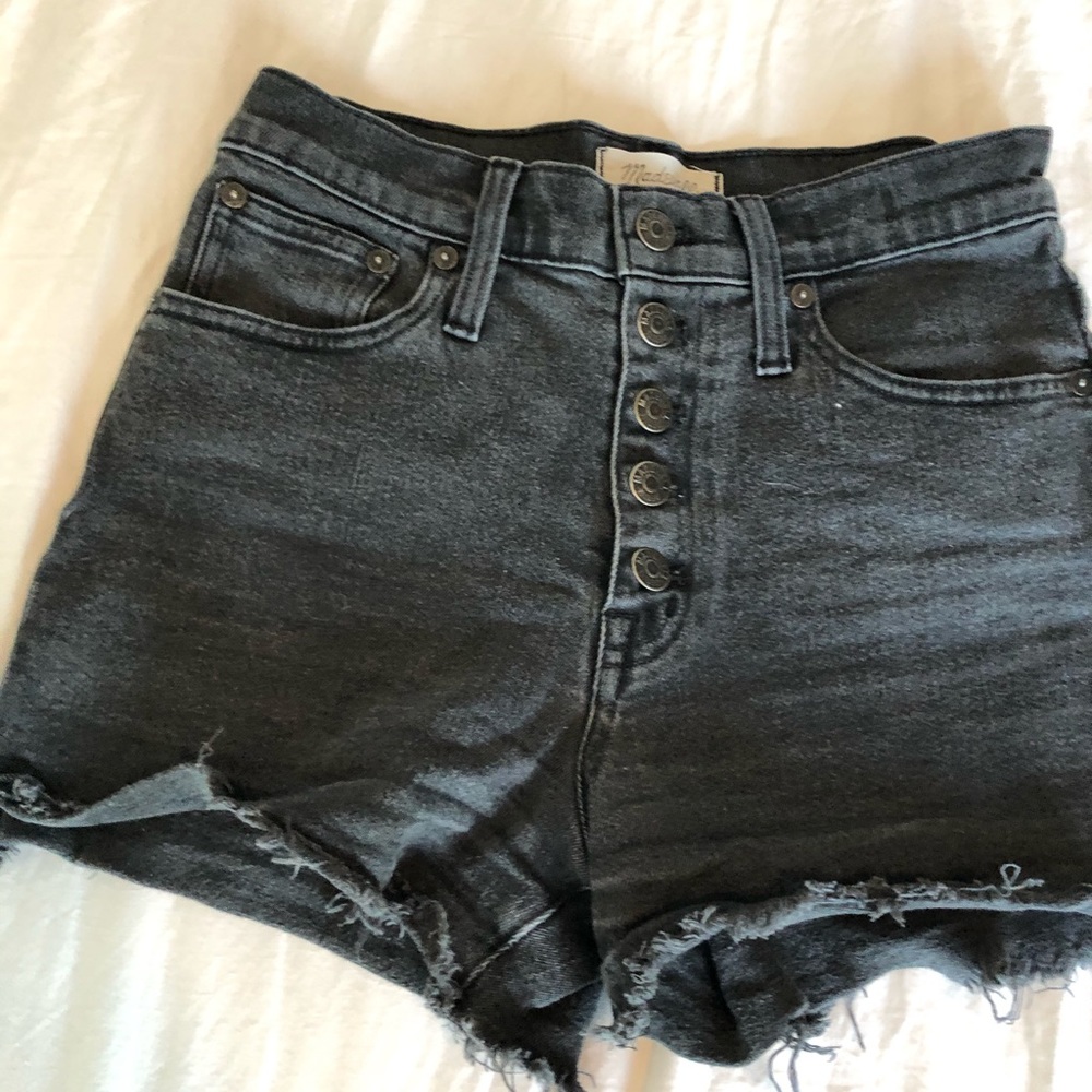 Madewell Button-Front High Rise Jean Shorts